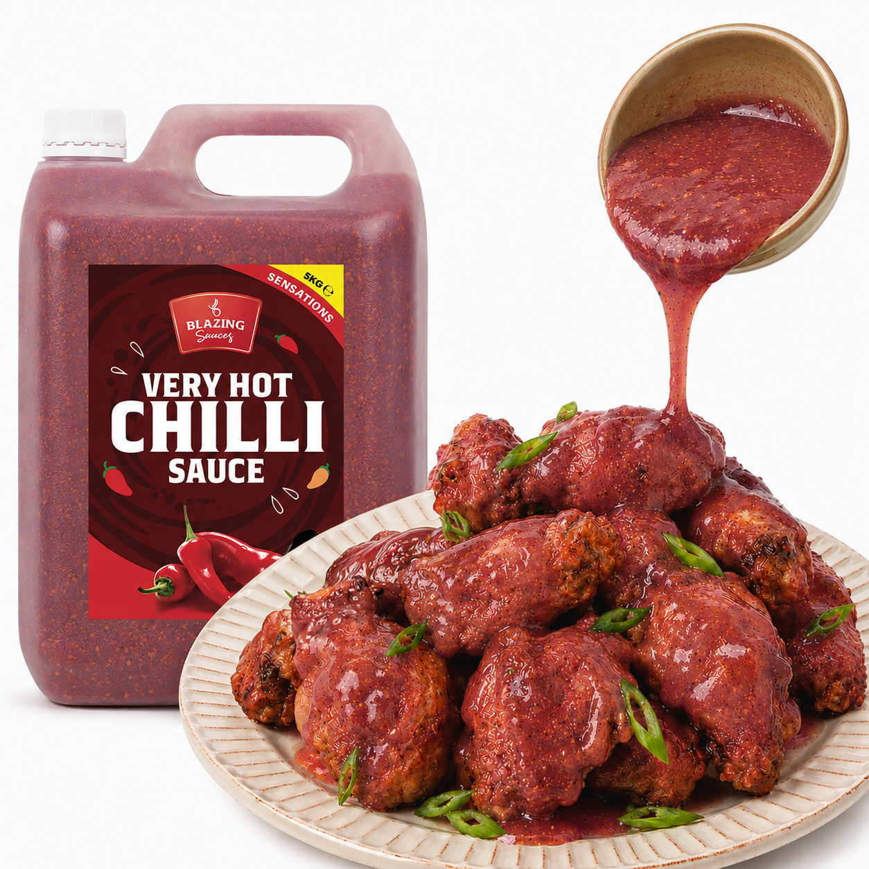 Very Hot Chilli Sauce 5kg for Chicken, Meat & Veg