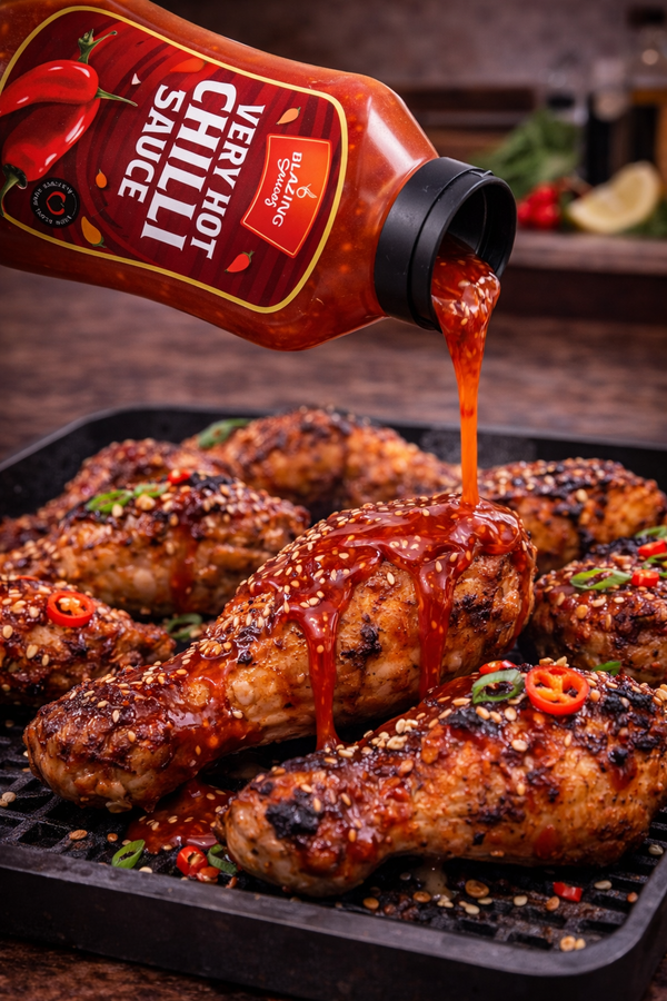 Very Hot Chilli Sauce 520ml for Chicken, Meat & Veg