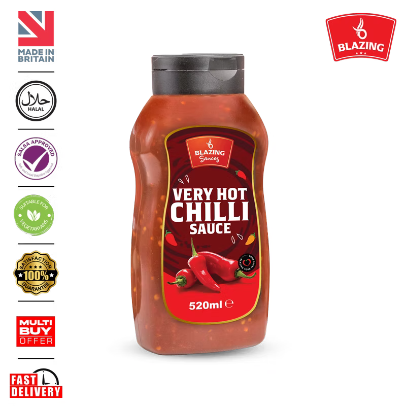 Very Hot Chilli Sauce 520ml for Chicken, Meat & Veg