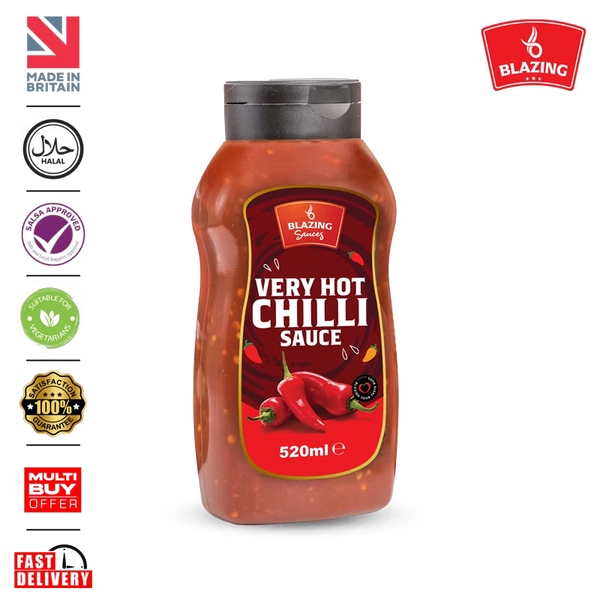 Very Hot Chilli Sauce 520ml for Chicken, Meat & Veg