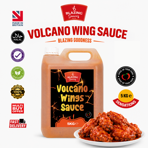 Blazing Volcano Chicken Wings Sauce 5kg, Hot and Tangy Wing Sauce, Dip and Dressing