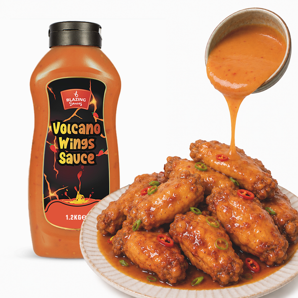 Blazing Volcano Chicken Wings Sauce 1.2KG, Hot and Tangy Wing Sauce, Dip and Dressing