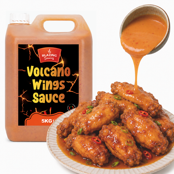 Blazing Volcano Chicken Wings Sauce 5kg, Hot and Tangy Wing Sauce, Dip and Dressing
