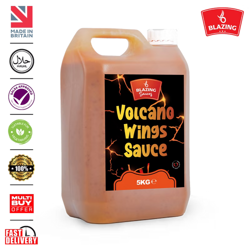 Blazing Volcano Chicken Wings Sauce 5kg, Hot and Tangy Wing Sauce, Dip and Dressing
