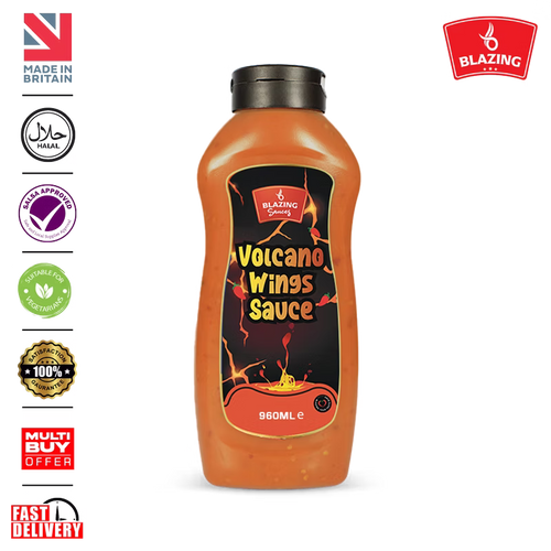 Blazing Volcano Chicken Wings Sauce 960ml, Hot and Tangy Wing Sauce, Dip and Dressing