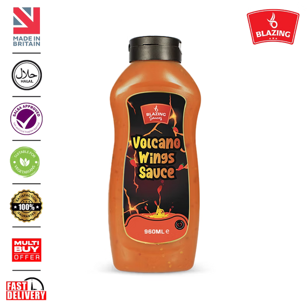 Blazing Volcano Chicken Wings Sauce 960ml, Hot and Tangy Wing Sauce, Dip and Dressing