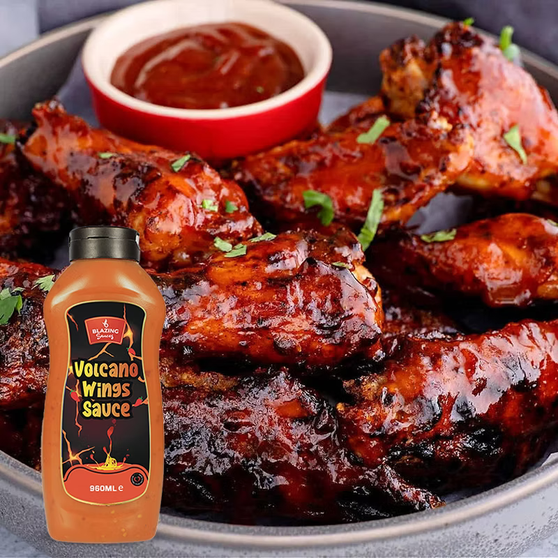 Blazing Volcano Chicken Wings Sauce 960ml, Hot and Tangy Wing Sauce, Dip and Dressing