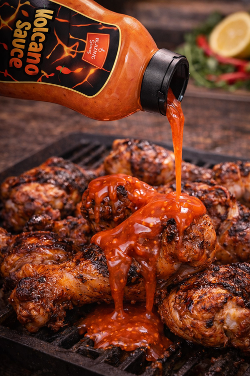 Blazing Volcano Chicken Wings Sauce 960ml, Hot and Tangy Wing Sauce, Dip and Dressing