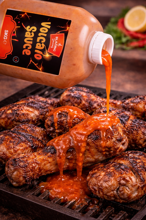 Blazing Volcano Chicken Wings Sauce 5kg, Hot and Tangy Wing Sauce, Dip and Dressing